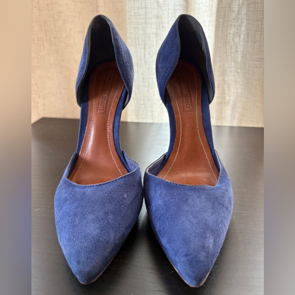 Blue Schutz Suede Women's Heels